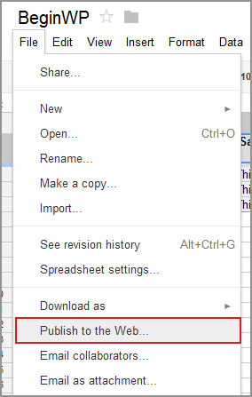 publish on web publish on web