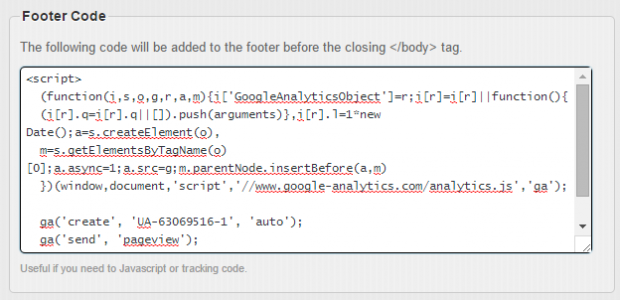 footer code