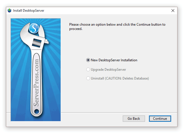 DesktopServer Continue