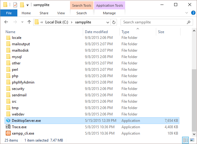 DesktopServer Run File